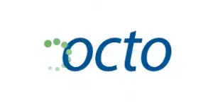 A blue and green logo for octo